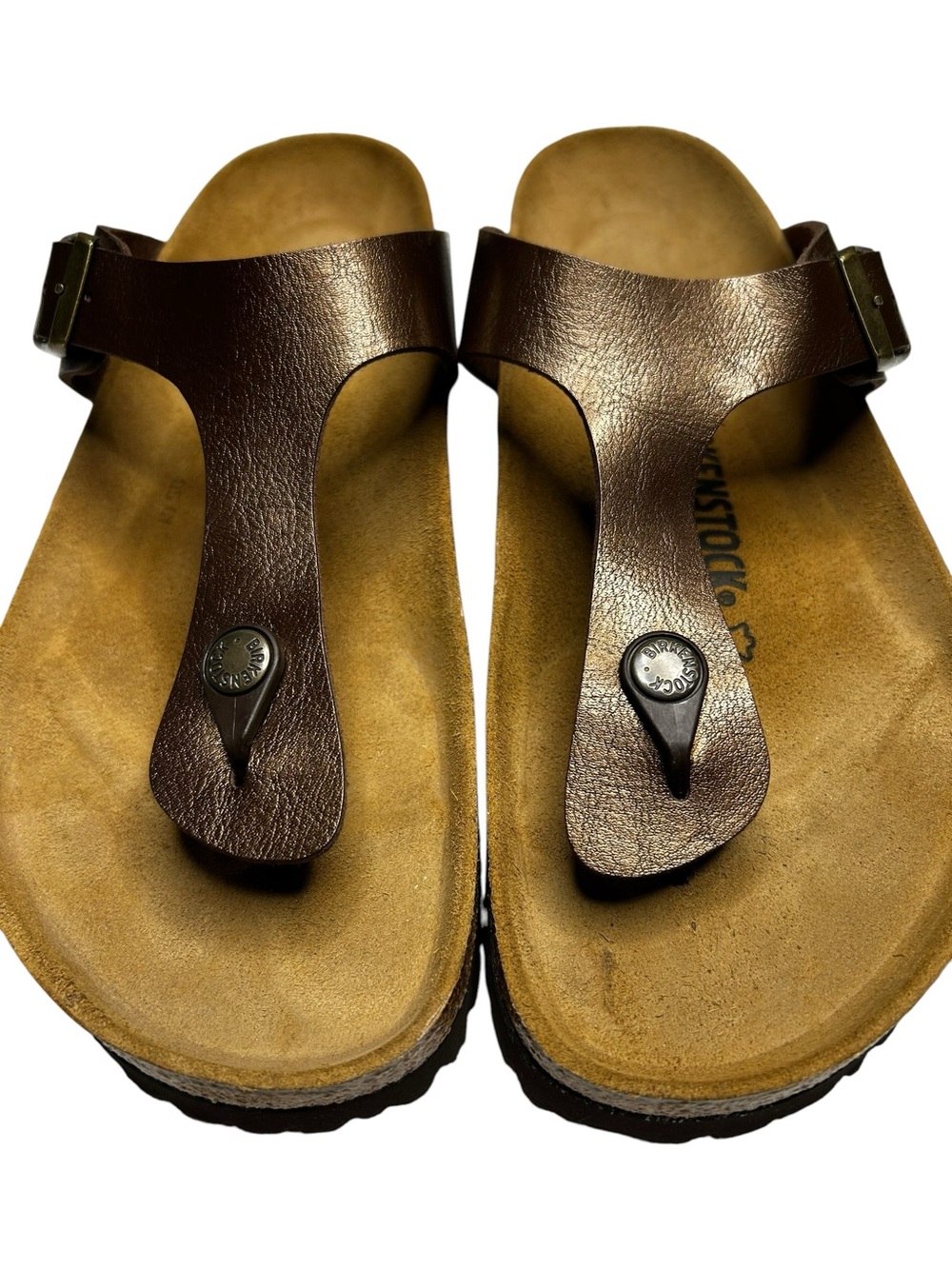 Birkenstock Gizeh Graceful Toffee Metallic Sandals EU 41 Regular Wide - Picture 2 of 12